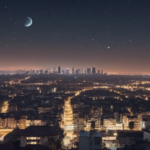 Observación astronómica cerca de la ciudad